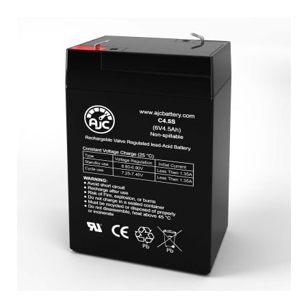 AJC CooPower CP6-4.0 Sealed Lead Acid Replacement Battery 4.5Ah, 6V, F1